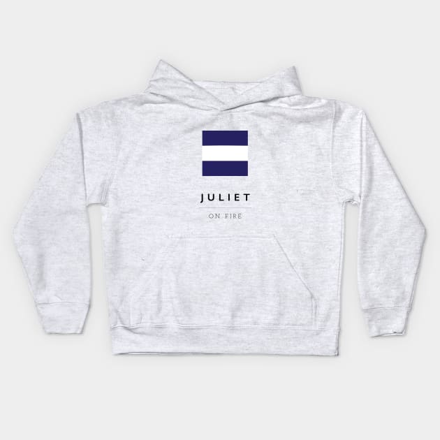 Juliet: ICS Flag Semaphore Kids Hoodie by calebfaires